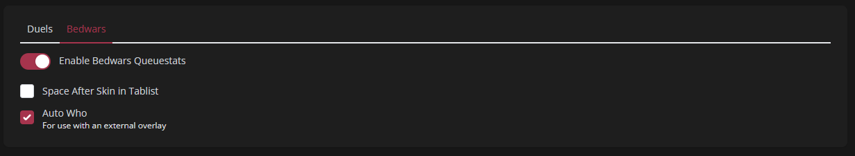 Bedwars Configuration